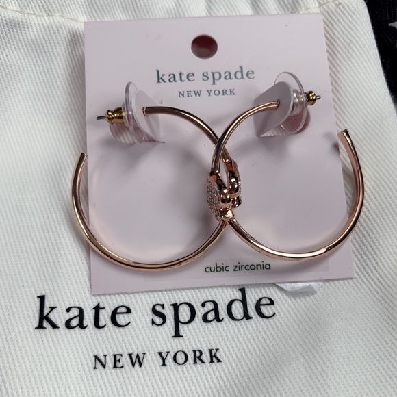 Kate Spade Everyday Spade Pave Hoops New With Tag - Picture 5 of 6